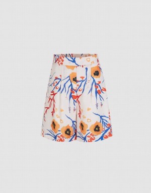 Multicolor Urban Revivo Floral Print Satin Women's Shorts | 28750VUCO