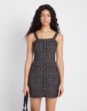 Multicolor Urban Revivo Tweed Raw Hem Cami Women's Dress | 27803NUBZ
