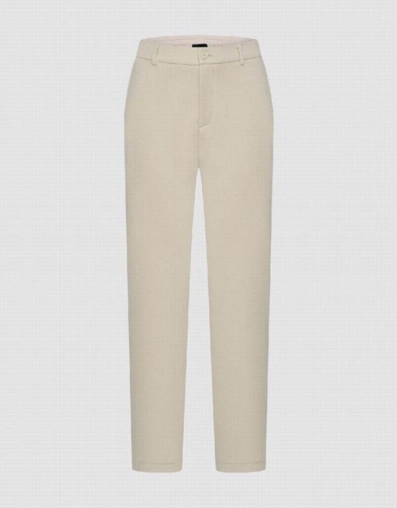 Beige Urban Revivo Knitted Carrot Fit Men\'s Pants | 14906XIAE