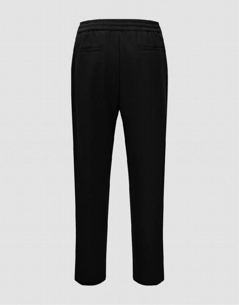 Black Urban Revivo Drawstring Waist Knitted Carrot Fit Men's Pants | 73569FIRY