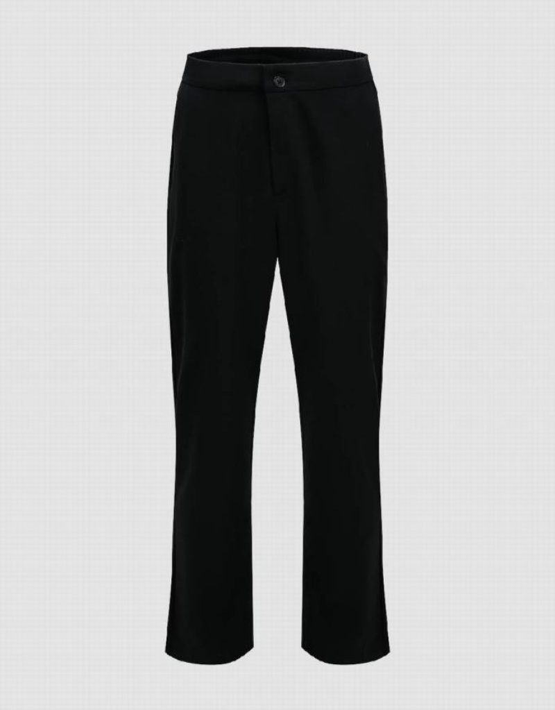 Black Urban Revivo Knitted Carrot Fit Men\'s Pants | 83654FBKT