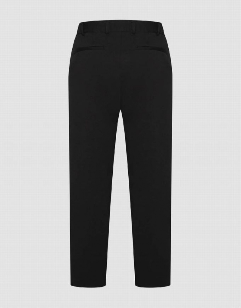 Black Urban Revivo Straight Men's Pants | 45873ZIPW