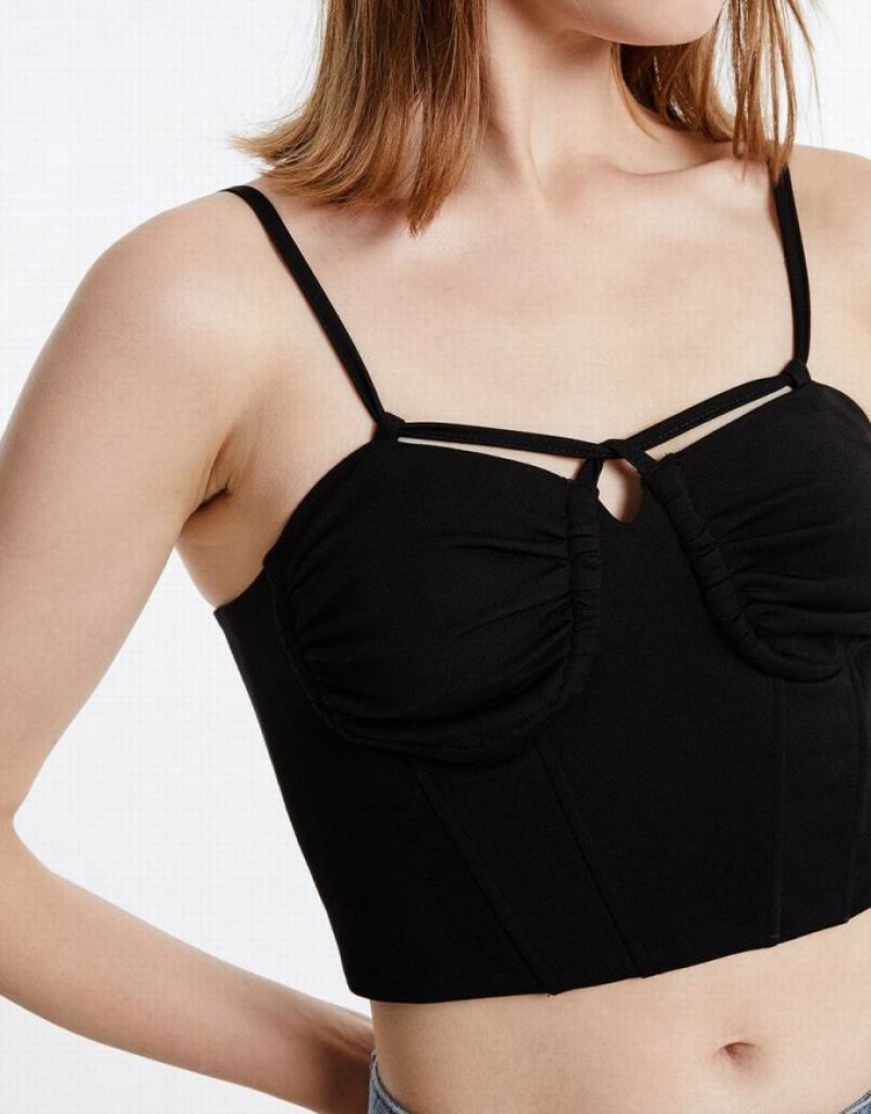 Black Urban Revivo Women's Corset | 40129ENOC