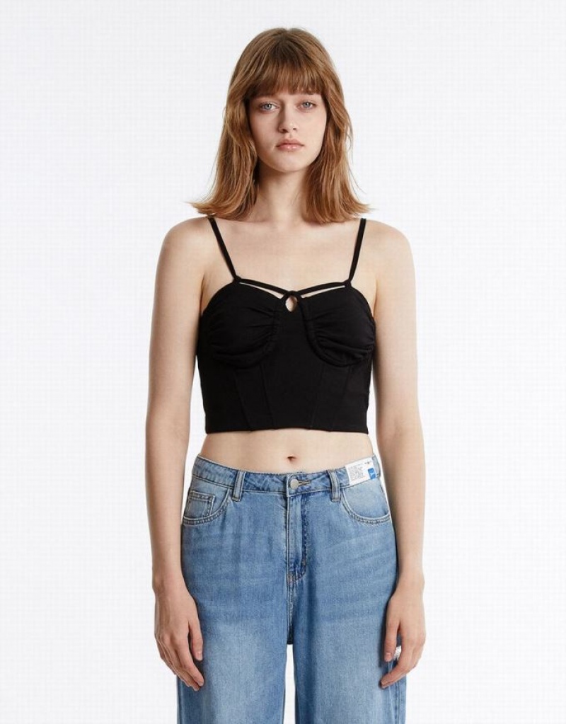Black Urban Revivo Women's Corset | 40129ENOC