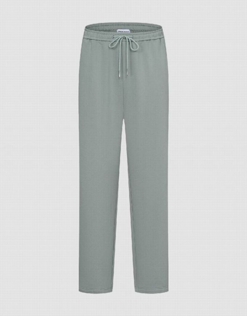 Blue Urban Revivo Drawstring Waist Knitted Wide-Leg Men\'s Pants | 36501EXUR
