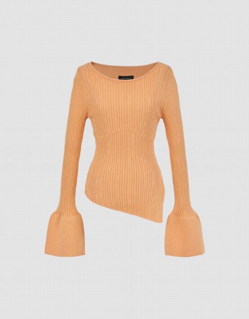 Coral Urban Revivo Asymmetric Crew Neck Knitted Women's Cardigan | 67542NEXD