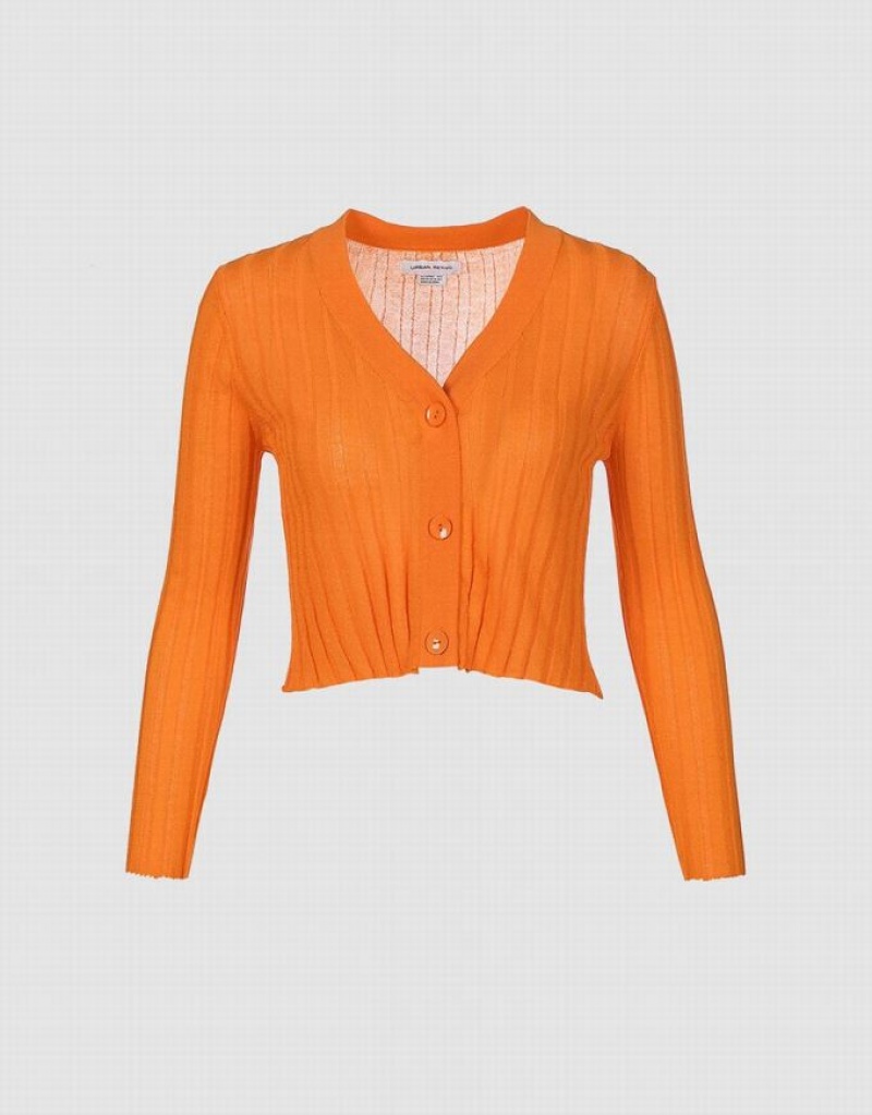 Coral Urban Revivo Button Up Fitted Women\'s Cardigan | 68371AWCE