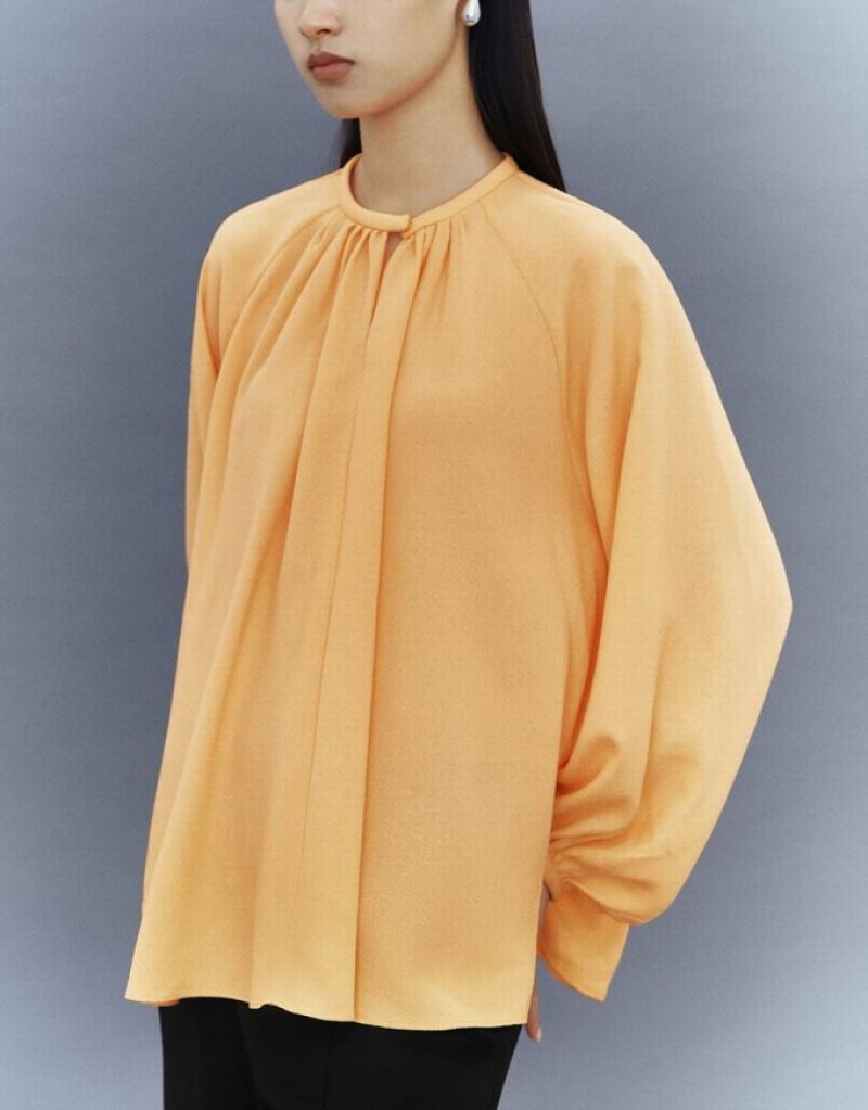 Coral Urban Revivo Raglan Sleeve Crew Neck Overhead Women's Blouse | 25980PLEG