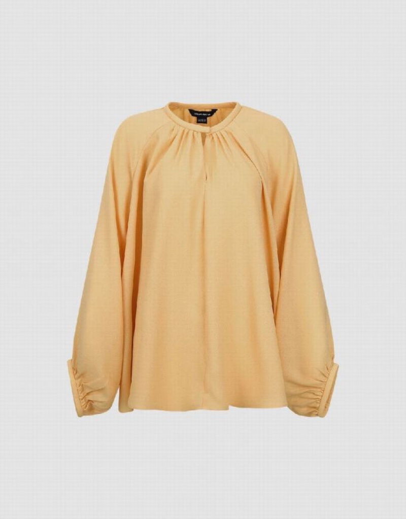 Coral Urban Revivo Raglan Sleeve Crew Neck Overhead Women\'s Blouse | 25980PLEG