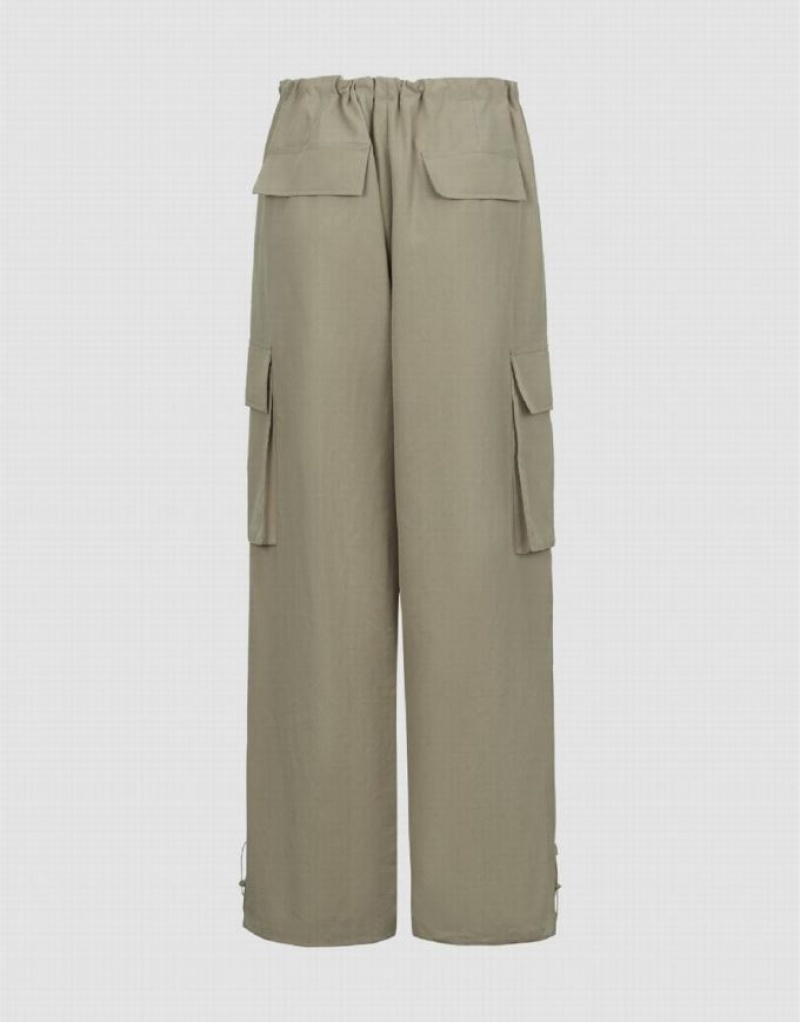 Green Urban Revivo Multi-Pocket Women's Joggers | 37250UEAM