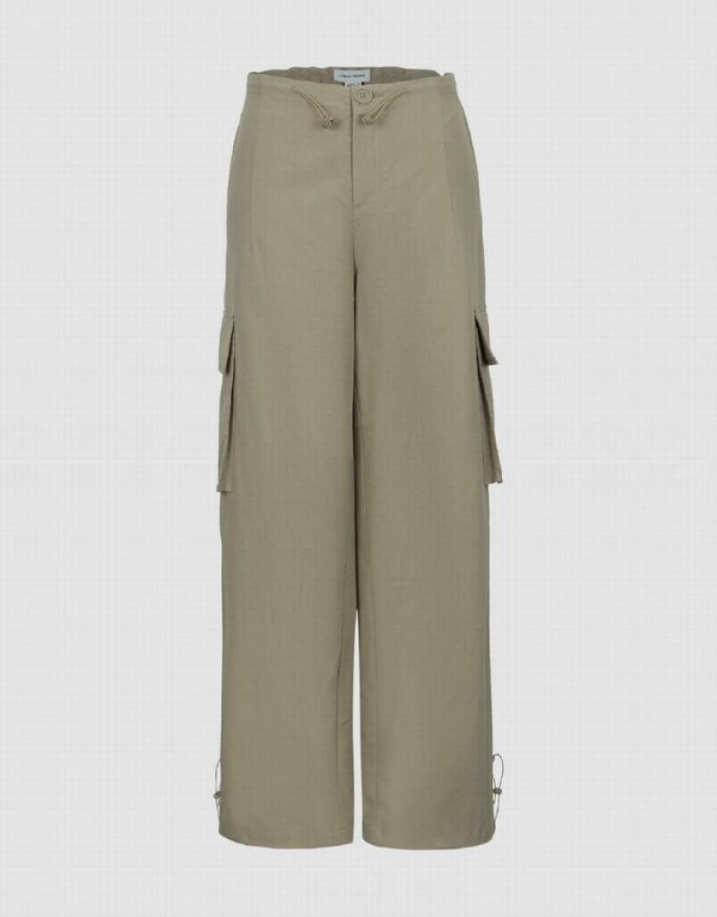 Green Urban Revivo Multi-Pocket Women's Joggers | 37250UEAM