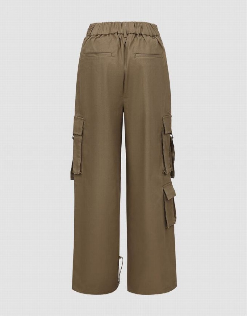 Green Urban Revivo Multi-Pocket Women's Joggers | 97684USAM