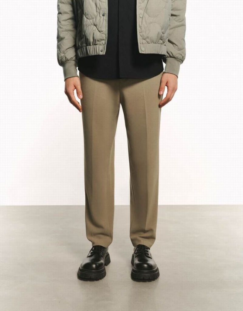 Green Urban Revivo Tailored Carrot Fit Men's Pants | 67023WXFV