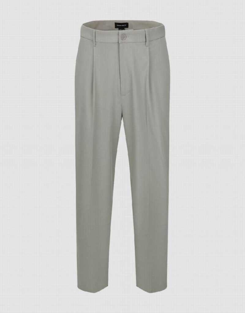Grey Urban Revivo Carrot Fit Men\'s Pants | 24617DWMU