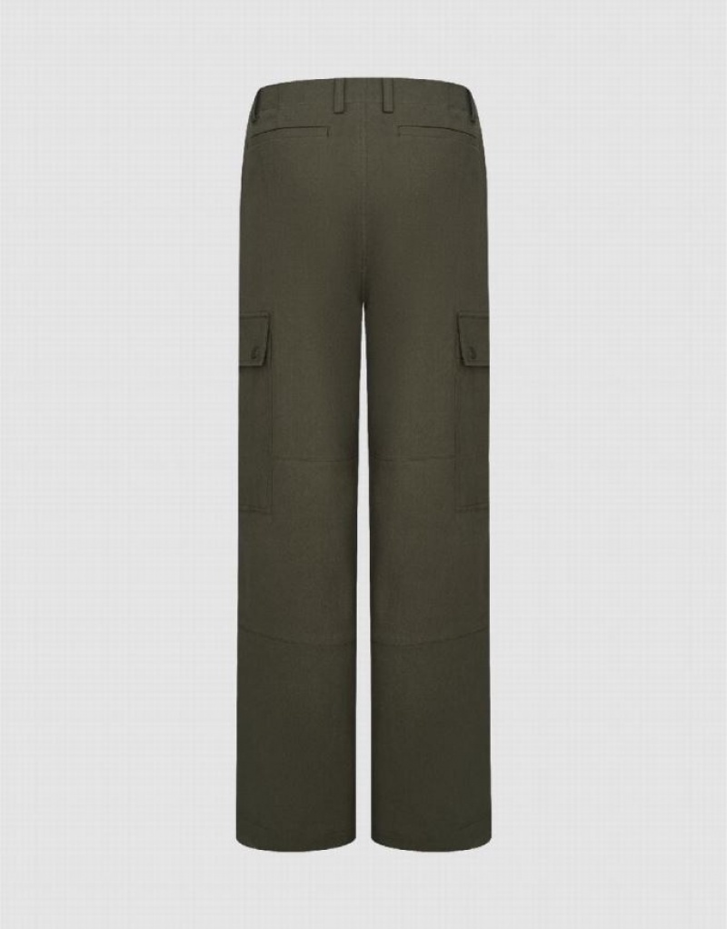 Grey Urban Revivo Multi-Pocket Wide-Leg Women's Pants | 60741WQAY