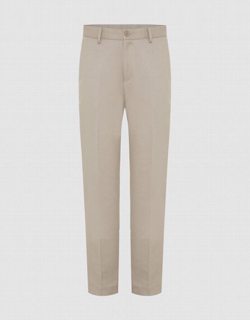 Grey Urban Revivo Tailored Straight Men\'s Pants | 83761SFJZ