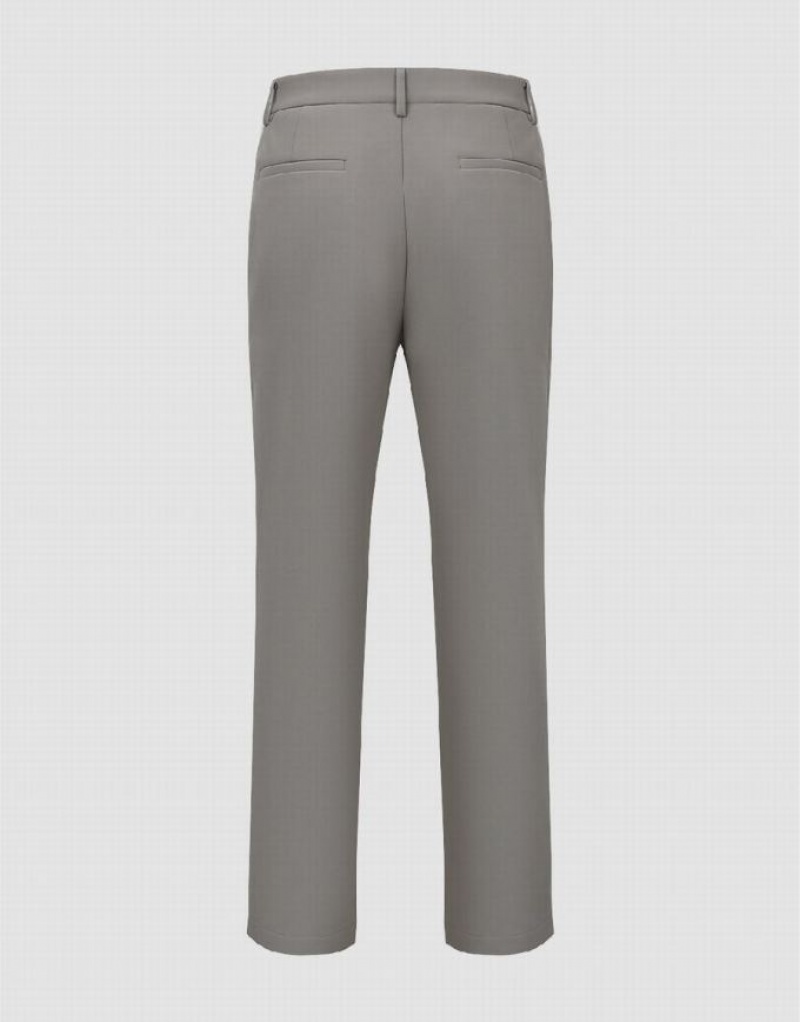Light Grey Urban Revivo Straight Men's Pants | 92643TCRN