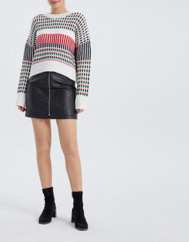Multicolor Urban Revivo Checkered Pattern Drop Shoulder Women's Sweaters | 98531XQIN