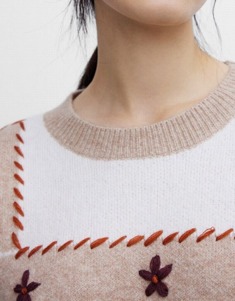 Multicolor Urban Revivo Colorblock Crew Neck Oversized Women's Sweaters | 23076LXRF