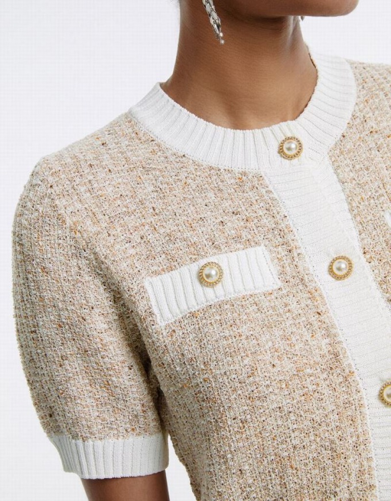 Multicolor Urban Revivo Contrast Trim Women's Cardigan | 40398HPXS
