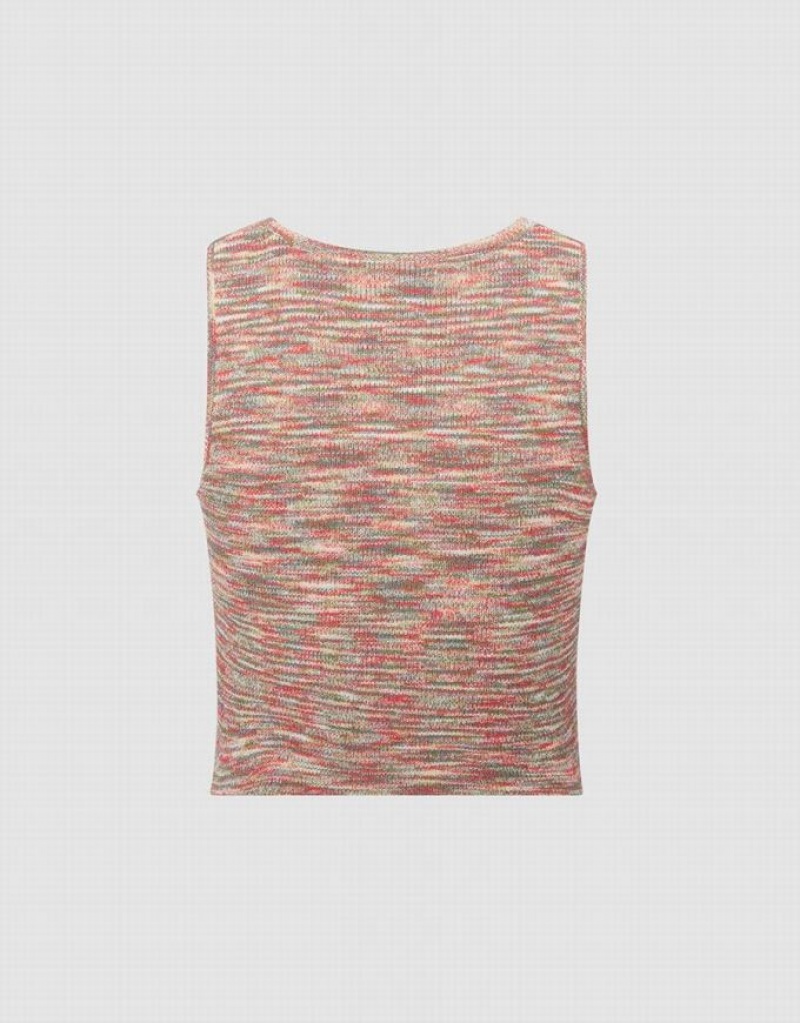 Multicolor Urban Revivo Flecked Knitted Women's Tank Top | 06384TRCA
