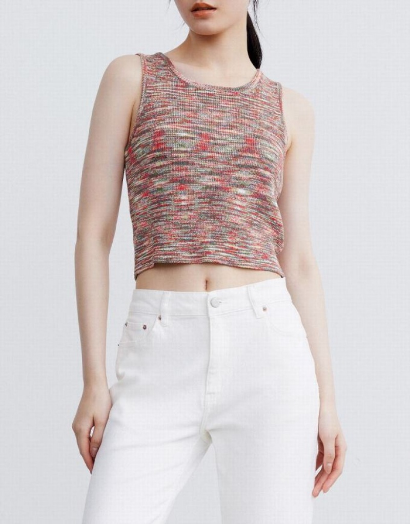 Multicolor Urban Revivo Flecked Knitted Women's Tank Top | 06384TRCA