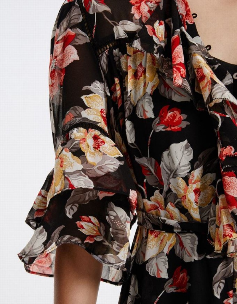 Multicolor Urban Revivo Floral Gathered Waist Women's Casual Dress | 87561KITA