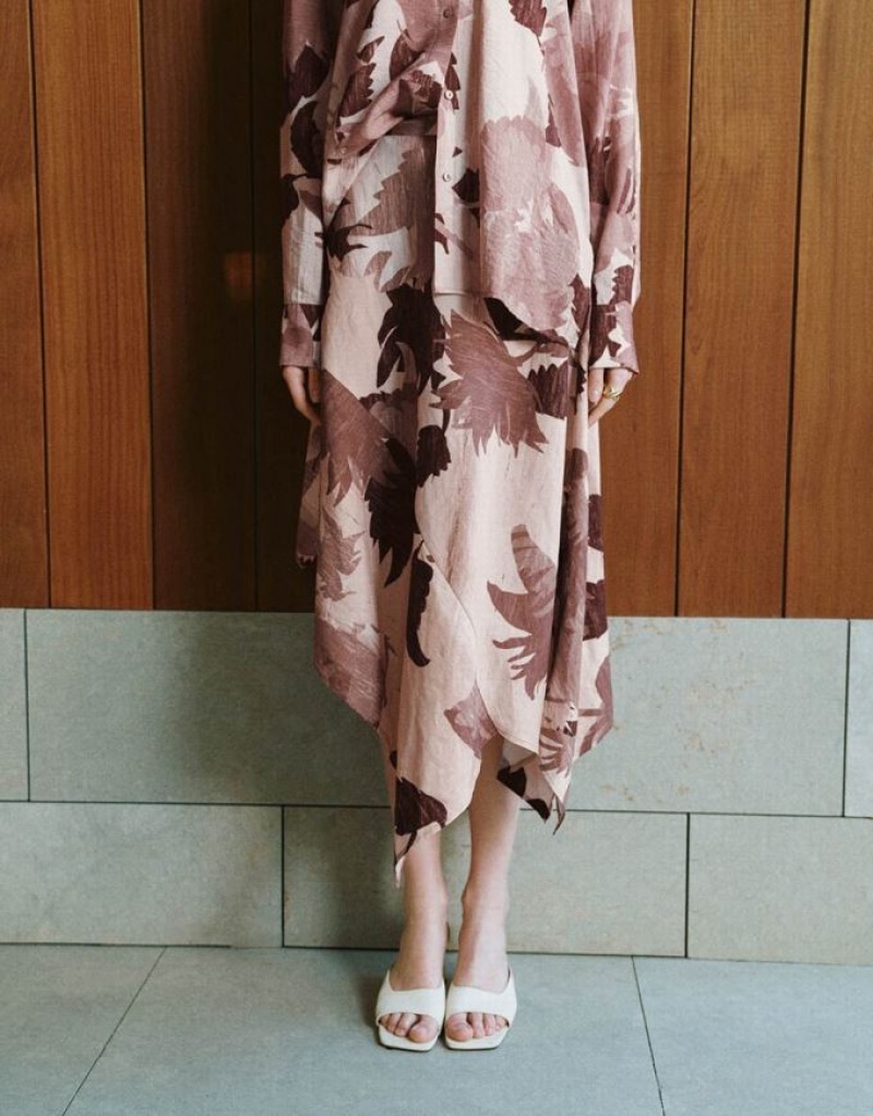 Multicolor Urban Revivo Floral Midi A-Line Women's Skirts | 49218WHPQ