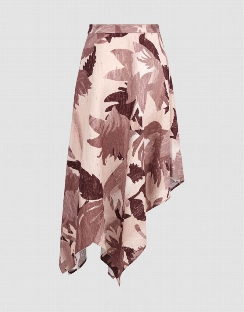 Multicolor Urban Revivo Floral Midi A-Line Women's Skirts | 49218WHPQ