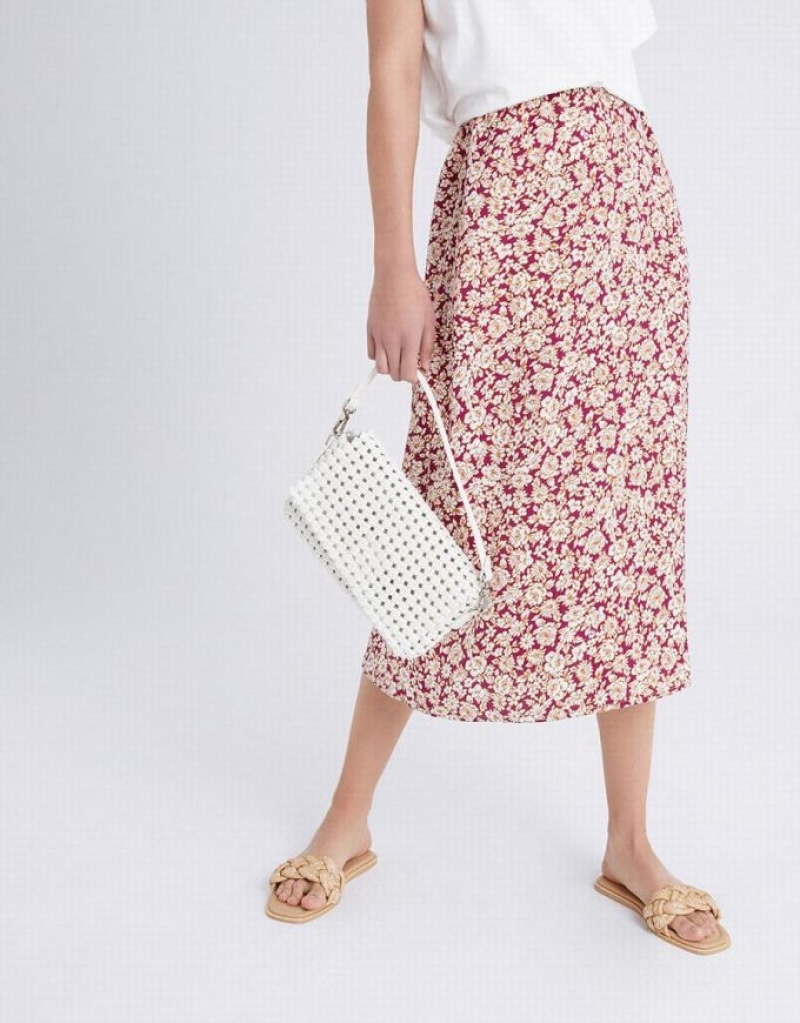 Multicolor Urban Revivo Floral Print A-Line Women's Skirts | 53126YIOX