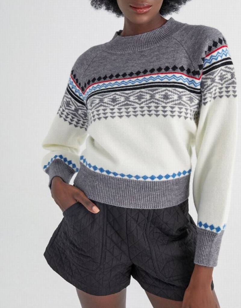 Multicolor Urban Revivo Jacquard Geo Pattern Holiday Women's Sweaters | 35081ZTDR