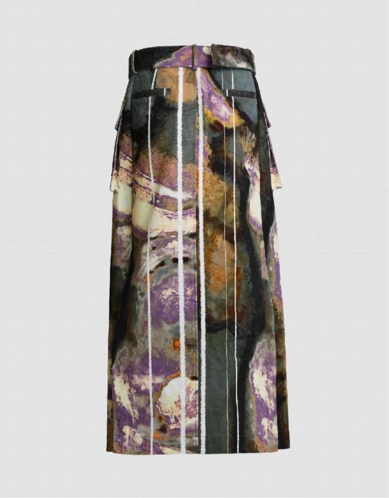 Multicolor Urban Revivo Maxi Printed Straight Women's Skirts | 02861UCOH