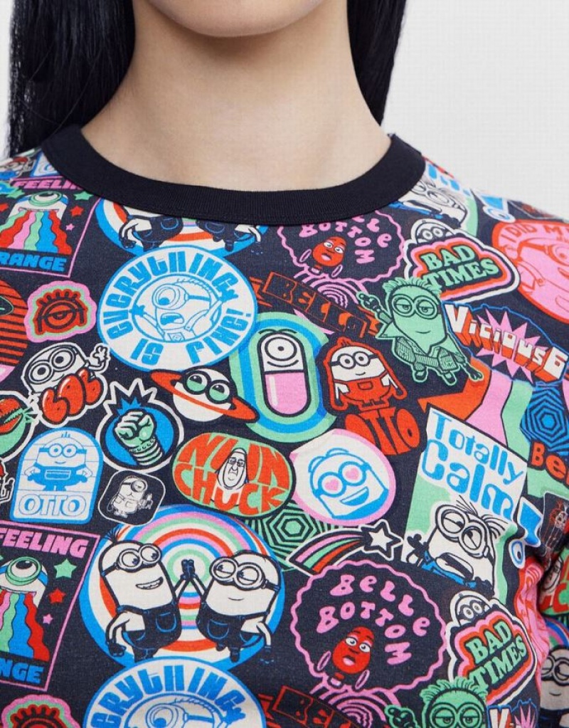 Multicolor Urban Revivo Minions Long Sleeve Women's T-Shirts | 78026LDBY