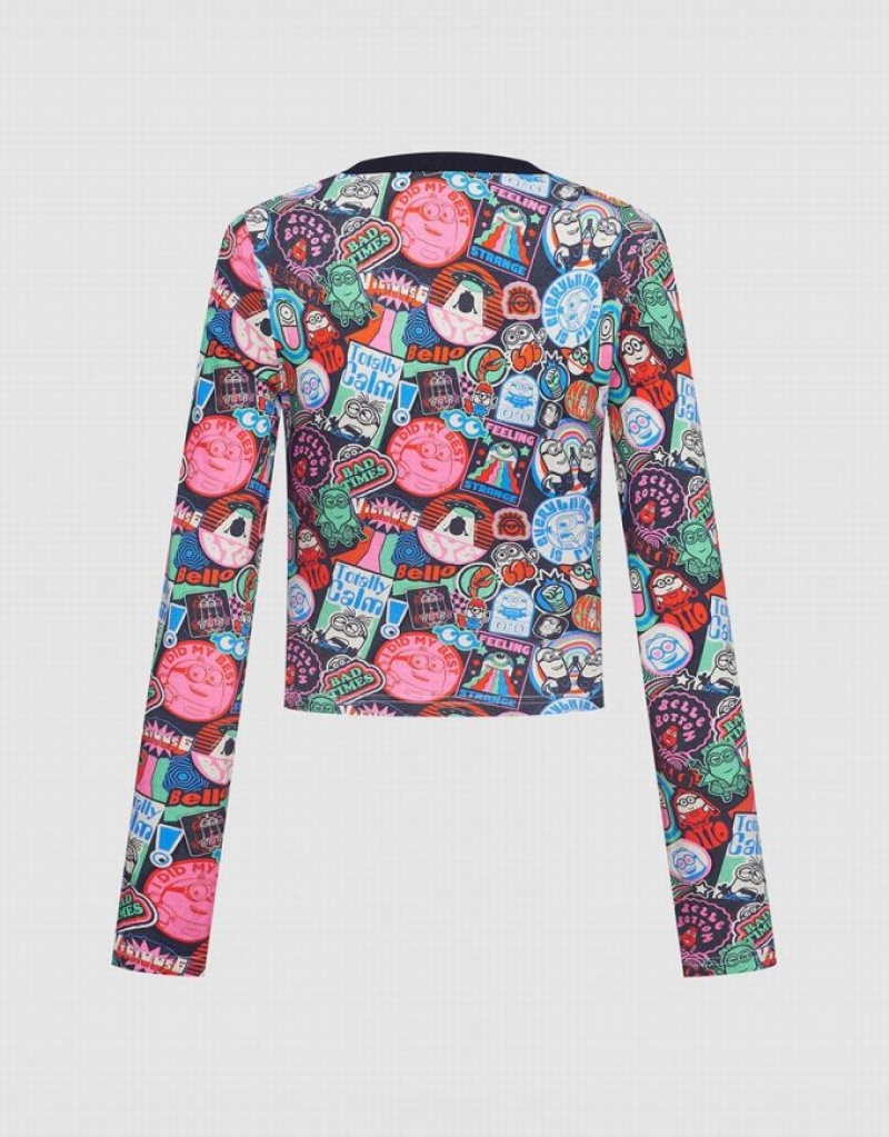 Multicolor Urban Revivo Minions Long Sleeve Women's T-Shirts | 78026LDBY