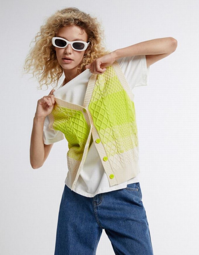Multicolor Urban Revivo Ombre Sleeveless Women's Cardigan | 93084IESL