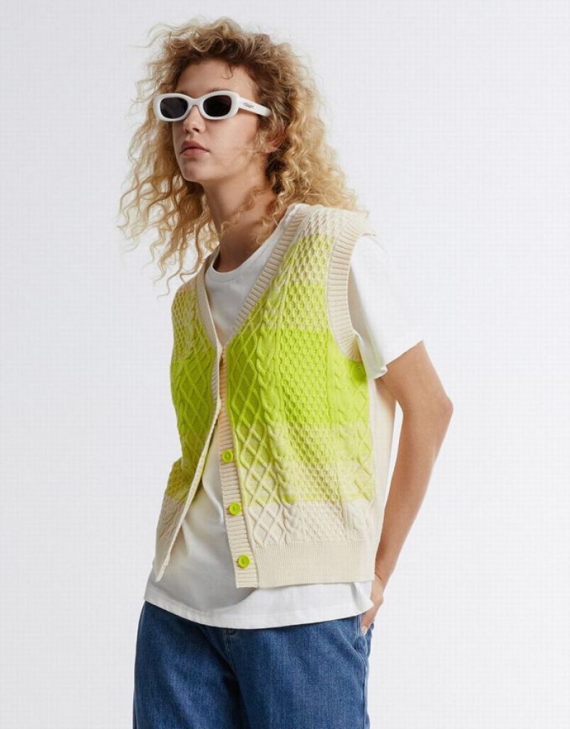 Multicolor Urban Revivo Ombre Sleeveless Women's Cardigan | 93084IESL