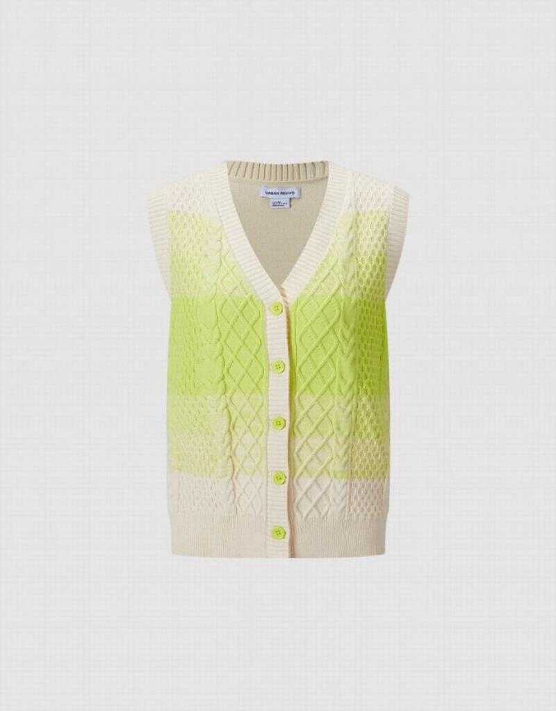 Multicolor Urban Revivo Ombre Sleeveless Women\'s Cardigan | 93084IESL