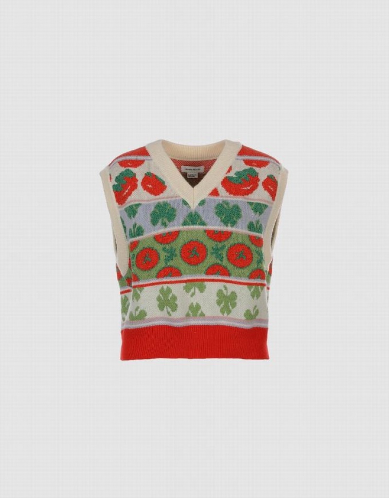 Multicolor Urban Revivo Pastel Striped Women's Sweater Vest | 73964MCPX
