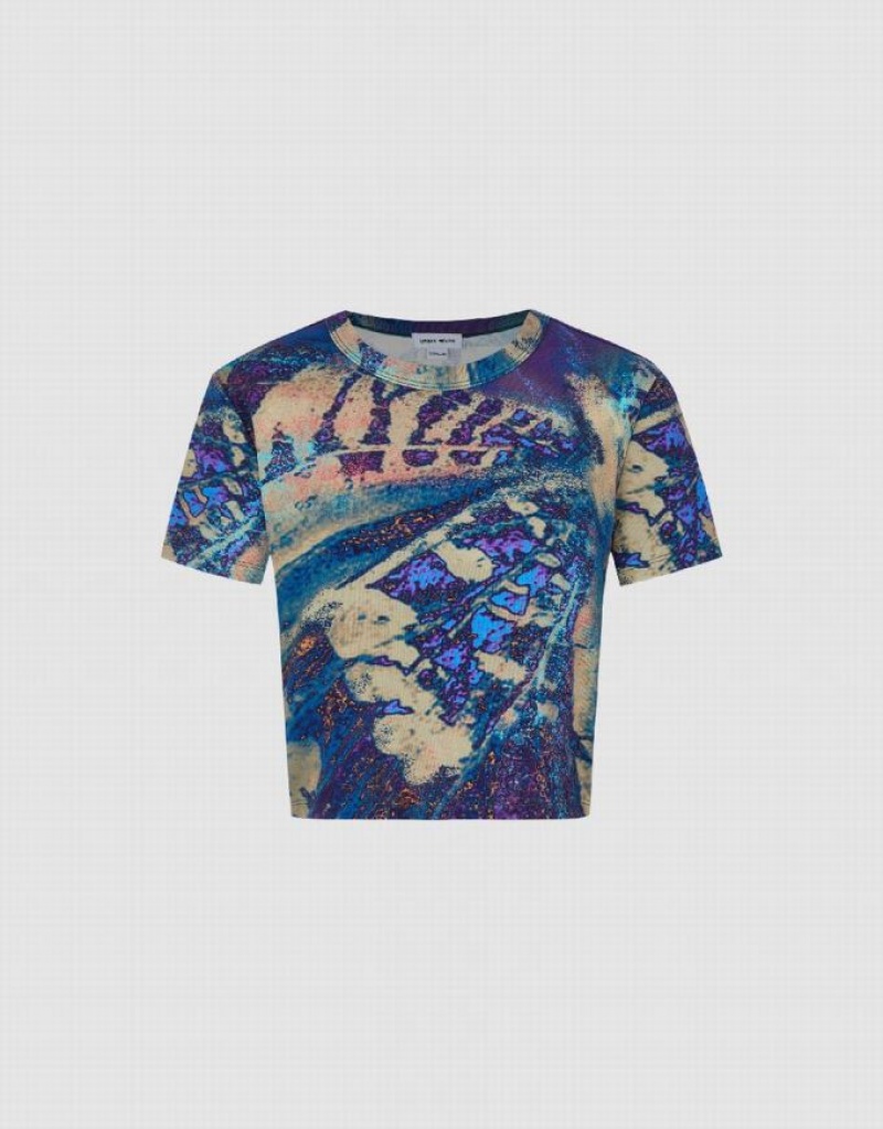 Multicolor Urban Revivo Printed Crew Neck Women's T-Shirts | 97630HNOV