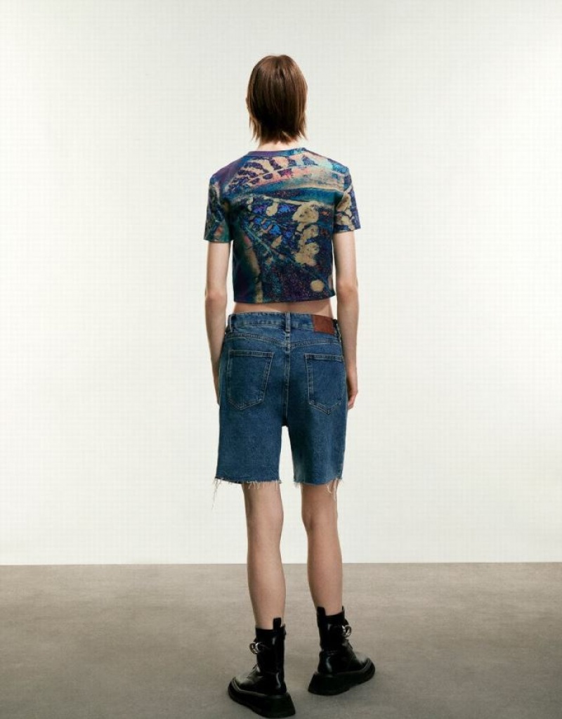 Multicolor Urban Revivo Printed Crew Neck Women's T-Shirts | 97630HNOV