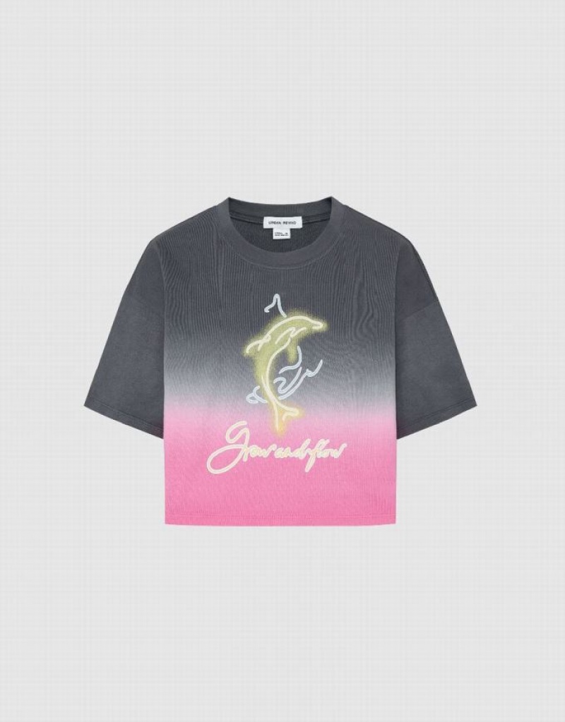 Multicolor Urban Revivo Printed Crew Neck Loose Women's T-Shirts | 19520NIOF