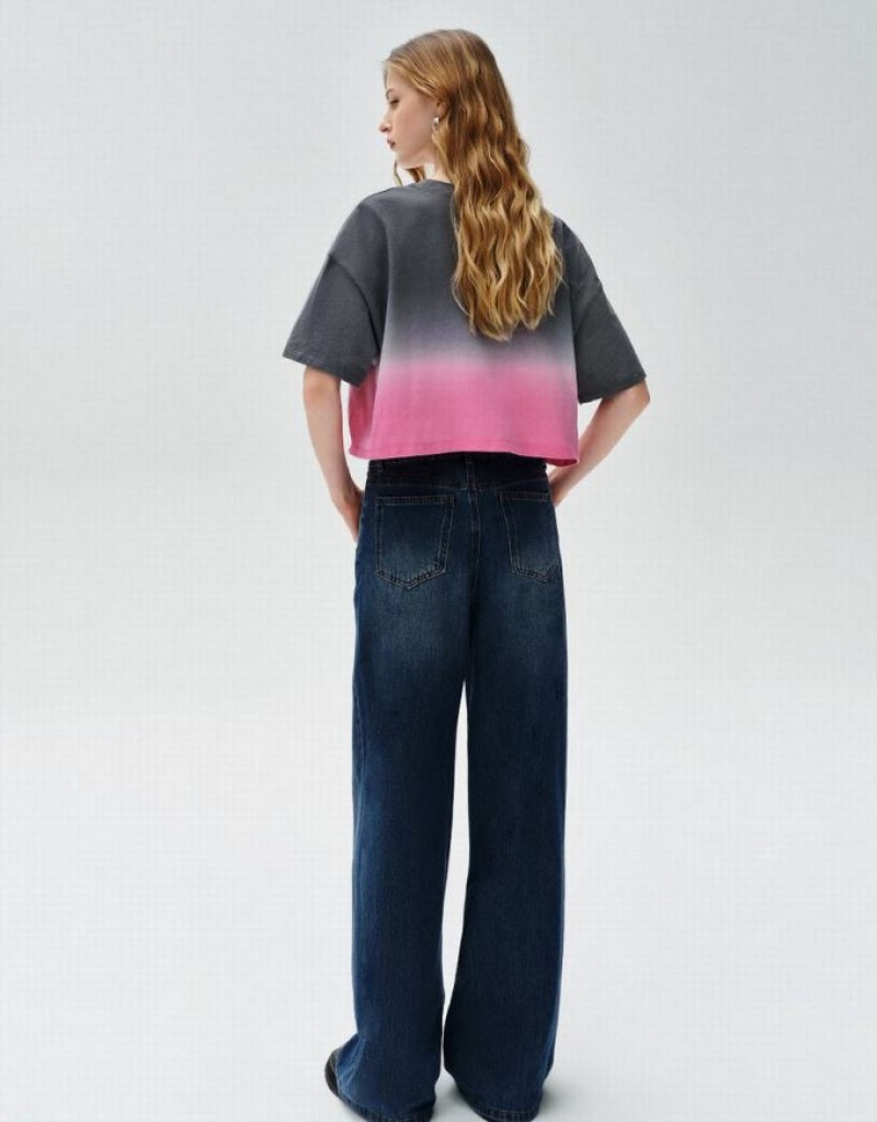 Multicolor Urban Revivo Printed Crew Neck Loose Women's T-Shirts | 19520NIOF