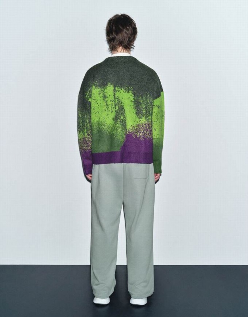 Multicolor Urban Revivo Printed Knitted Men's Cardigan | 02134LGIR