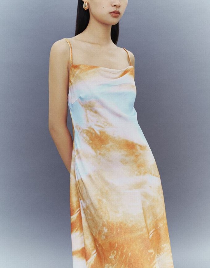 Multicolor Urban Revivo Printed Skinny Women's Dress | 57490NPIL