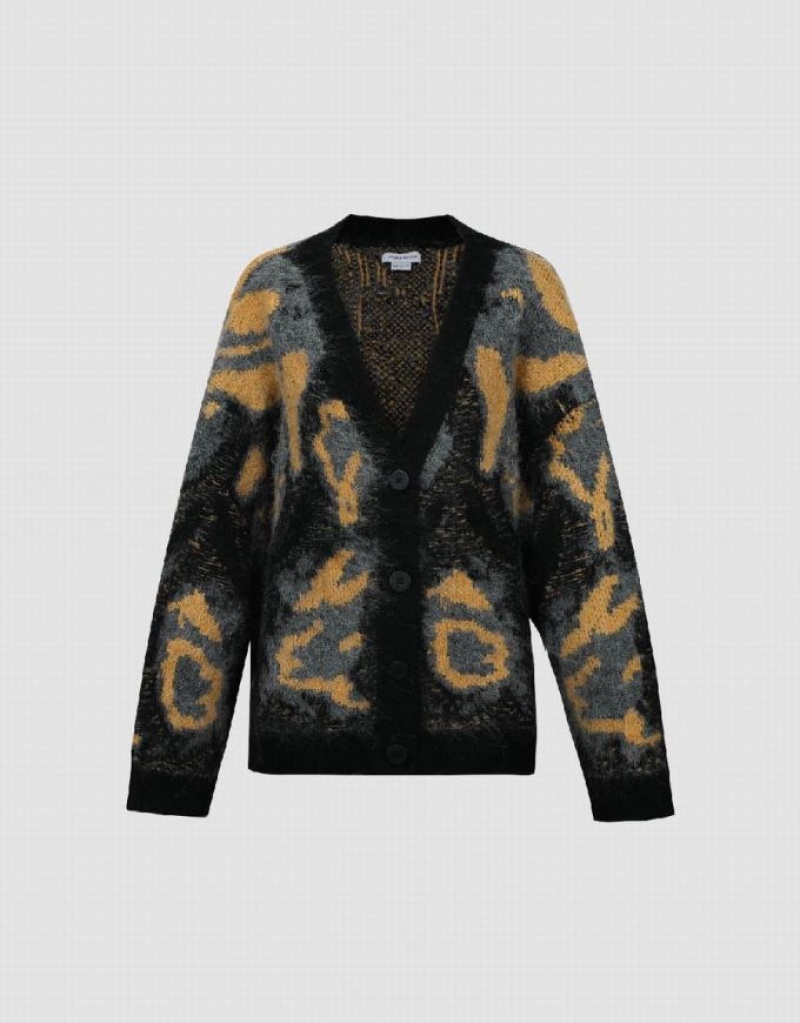 Multicolor Urban Revivo Printed V-Neck Knitted Women's Cardigan | 21064XCHS