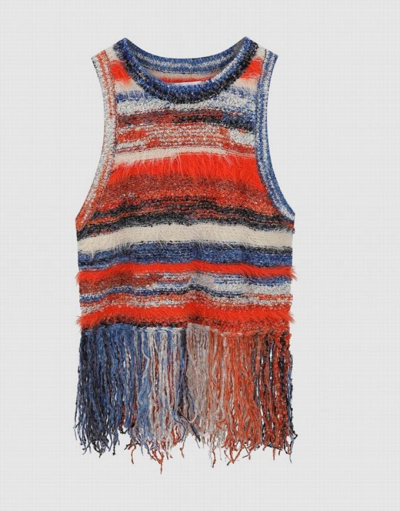 Multicolor Urban Revivo Raw Hem Furry Knitted Women's Cardigan | 67841JBMY