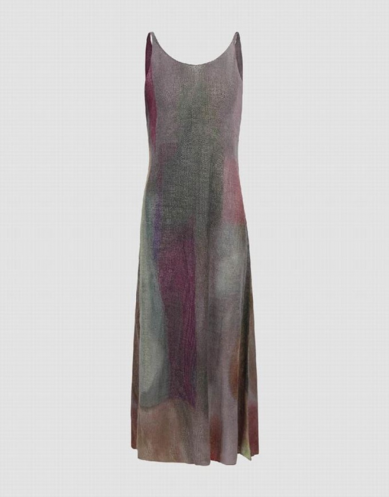 Multicolor Urban Revivo Sleeveless Printed Women's Knitted Dress | 04692LAMI