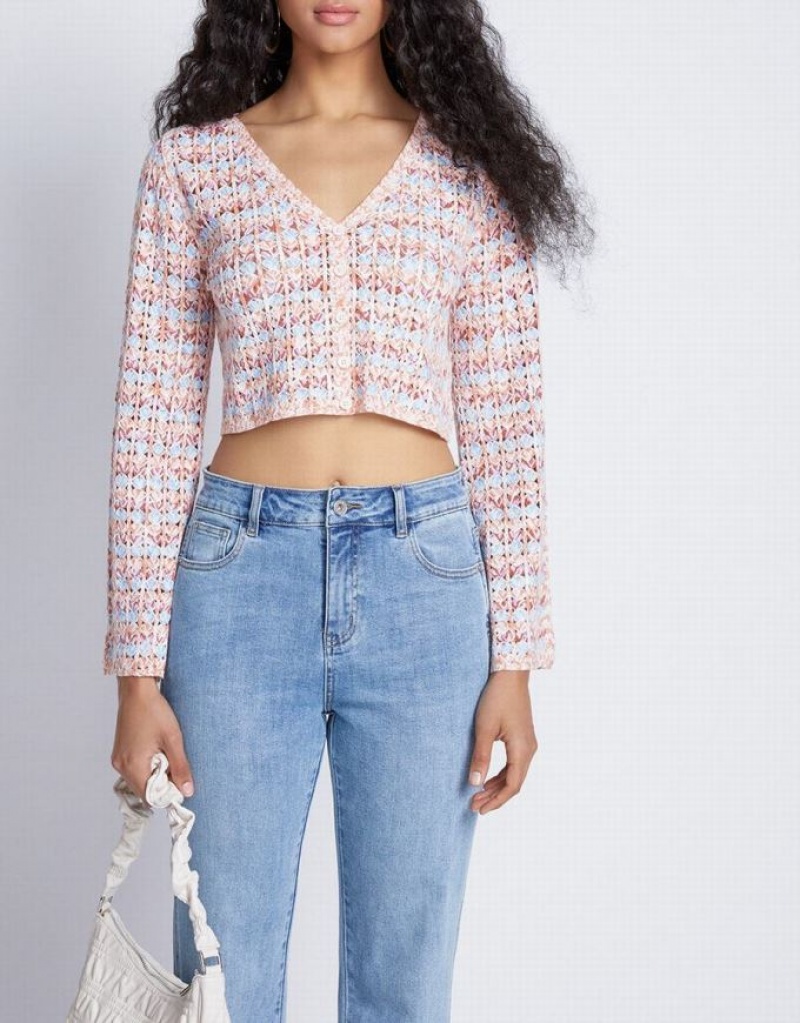 Multicolor Urban Revivo Striped Button Up Women's Cardigan | 54089LJPI