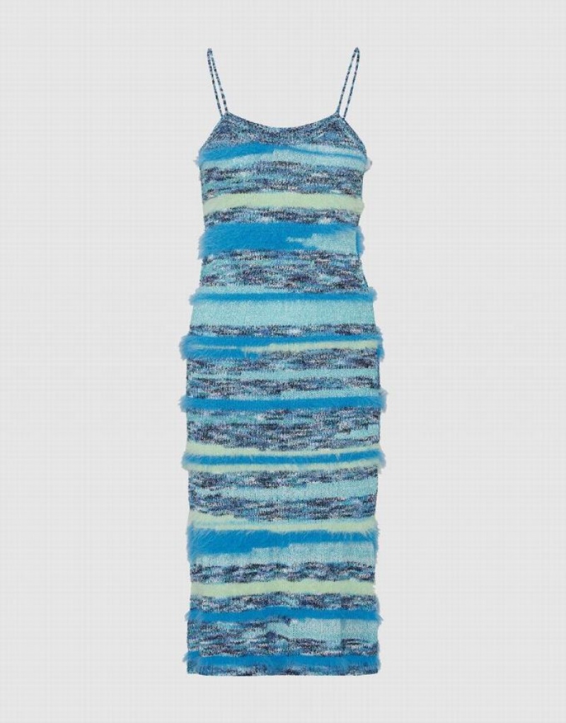 Multicolor Urban Revivo Striped Cami Women\'s Knitted Dress | 05713RVKL