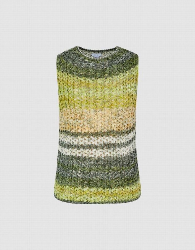 Multicolor Urban Revivo Striped Crew Neck Knitted Women's Cardigan | 49185TDAY